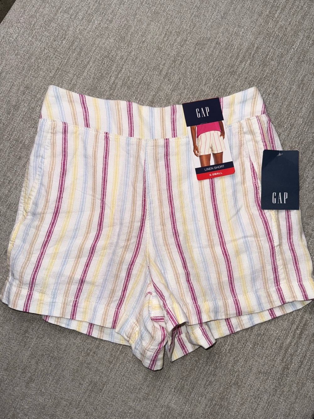 Title: GAP Women’s Linen Blend Striped Shorts XS NWT High Rise Summer